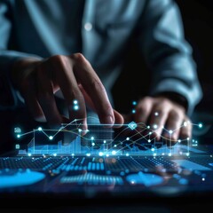 Business, Innovation Technology, Legal Tech: Business graphs and data analyzing legal tech business growth. Innovation and compliance. Businesspeople are exposed to and analyze data growth in legal te