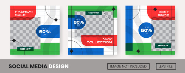 Vector set of collection fashion sale fashion flyer or social media post banner