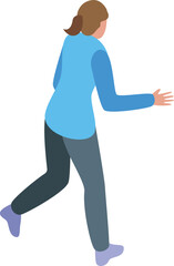 Businesswoman running fast to important meeting, being late for work concept