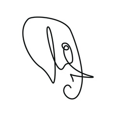 Elephant style minimalism. Vector drawing.
