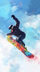 Snowboarder in Action