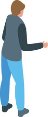 Man pointing or showing something with his hand isometric illustration