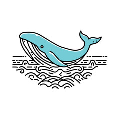 monoline vector whale in the ...