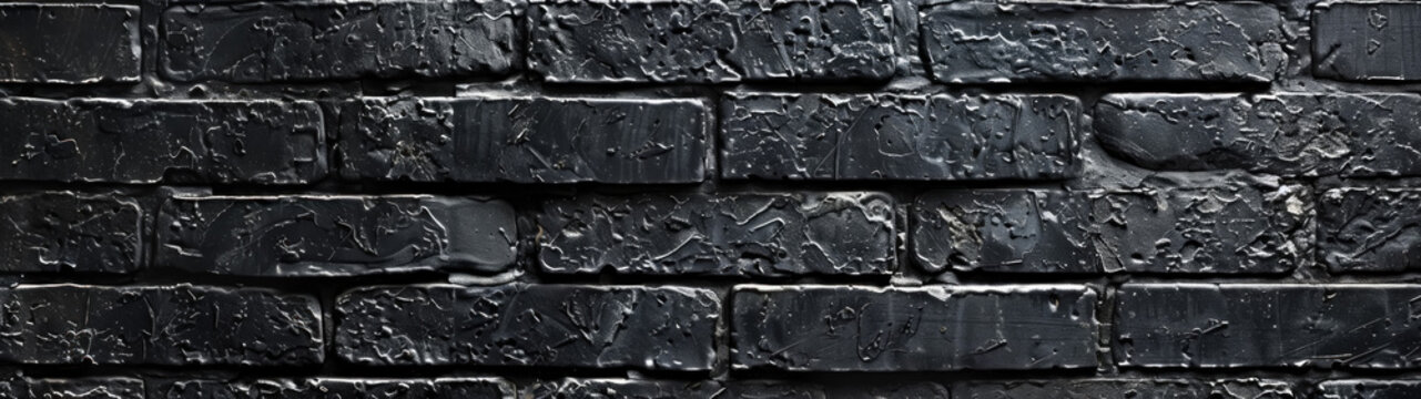 Brick wall background with vantablack grunge texture