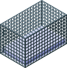 Fototapeta premium Large animal cage is ready for transporting wild animals or any other animal