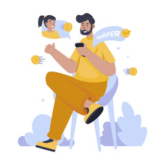 Transfer money easily vector illustration