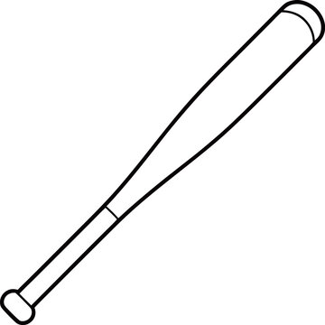 recommend clip art: Baseball Bat Outline Illustration. Sport Equipment