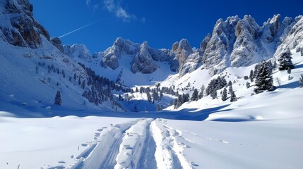 Mountains with Deep Snow 