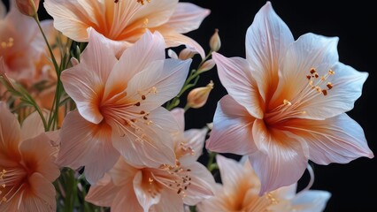 Fototapeta premium Delicate Pink Flowers with Orange Center.