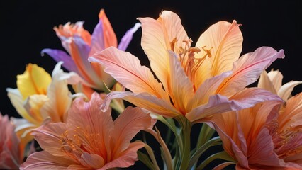 Naklejka premium Closeup of a Beautiful Orange Lily Flower.