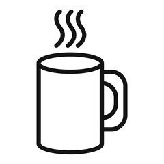 Hot Coffee Mug Icon for Cafeterias, Coffee Lovers, and Beverage Branding