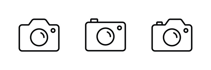 Camera icon set vector