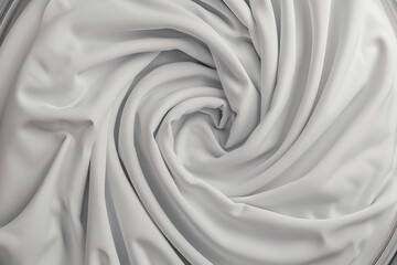 Obraz premium Elegant white fabric with flowing, swirling patterns creating a mesmerizing and luxurious texture, perfect for backgrounds and designs.