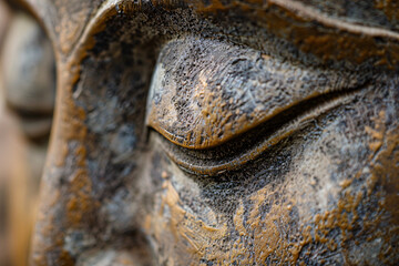 Close up of eye of Buddha statue