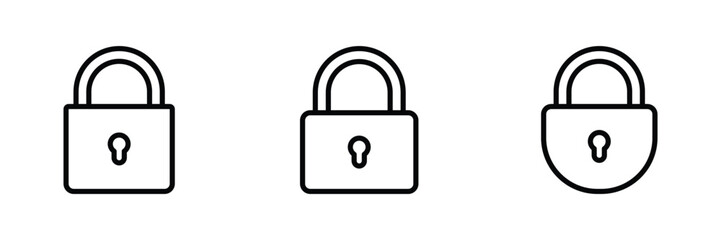 padlock icon set vector 