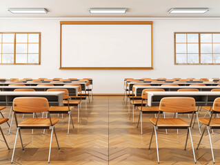 University Setting Enhanced with Expansive Whiteboard Backdrop Texture