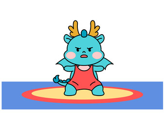 레슬링 복장의 용 캐릭터. 