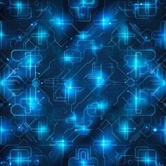 Obraz premium Abstract Medical Technology and Science Concept Featuring Neon Blue Cross on Healthcare Background: AI-Generated High-Resolution Wallpaper