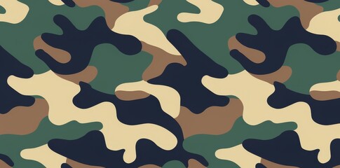 Naklejka premium Abstract Camouflage Pattern With Green, Brown, and Blue Colors