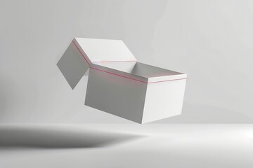 A white box with a red line on it.