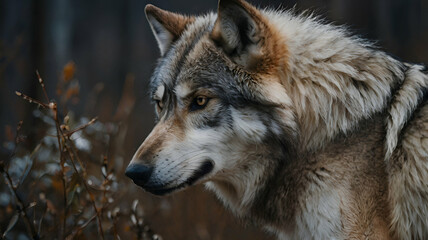 Fototapeta premium Gray wolf closeup photo graph