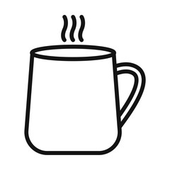 Hot Coffee Mug Icon for Cafes, Baristas, and Beverage Advertising