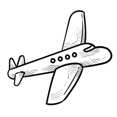 Naklejka premium aircraft handdrawn illustration
