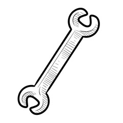wrench handdrawn illustration
