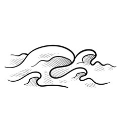 sea wave handdrawn illustration
