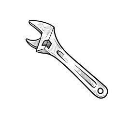 wrench handdrawn illustration