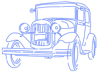 classic car line art vector illustration