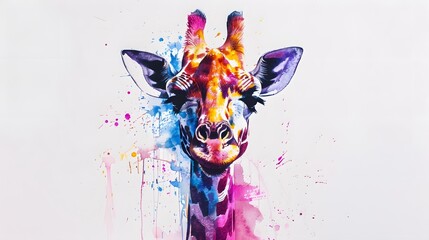 Fun giraffe on white background. 