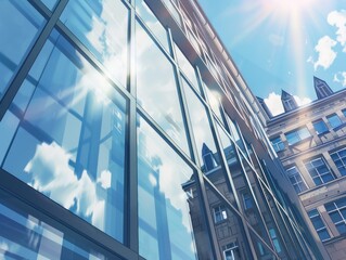 Sun-Drenched Modern Building Facade