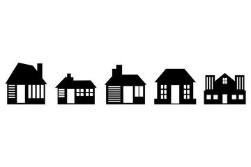 House building icon set design