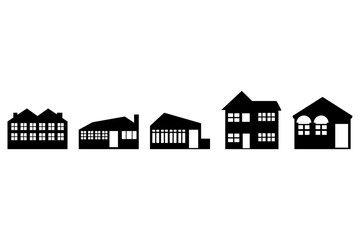 House building icon set design