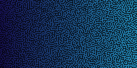 Fototapeta premium Abstract truing organic wallpaper Turing reaction diffusion monochrome seamless pattern with chaotic motion. Generative algorithm psychedelic background. Reaction-diffusion or truing pattern formation