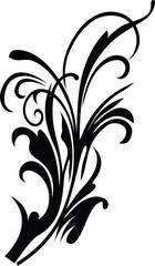 Flat flower silhouette vector white background