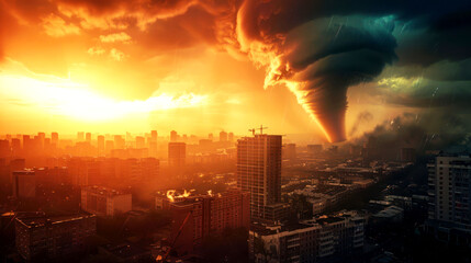 Fototapeta premium illustration tempest tornado in nature