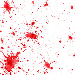 Fototapeta premium Red splashes of red cells on a transparent background