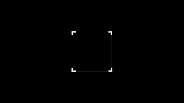 Digital video camera screen viewfinder frame animation template, video recorder user interface display film production