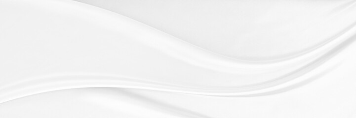 White gray satin texture that is white silver fabric silk panorama background with beautiful soft blur pattern natural.