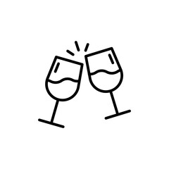 Glass Cheers Icon for Celebrations and Social Events Invitations