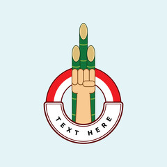 indonesia independence day with fist, bamboo and flag. vector illustration design. Eps 10.