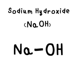 molecular structure of sodium hydroxide  illustration