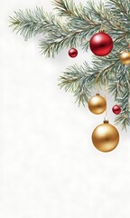 christmas tree and balls decorations ornaments illustration 2d