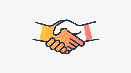 A simple friendship icon in a thin line style, isolated on a white background.