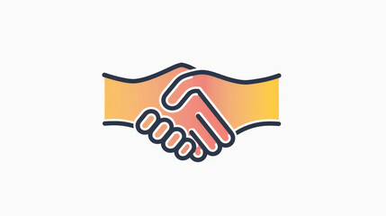 A simple friendship icon in a thin line style, isolated on a white background.