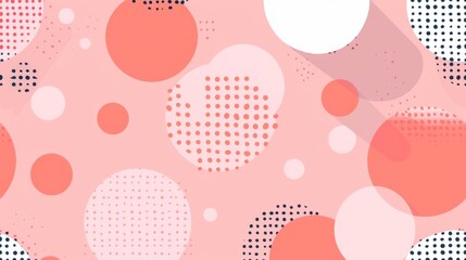 An illustration of an abstract geometric pattern with blush pink polka dots, background, wallpaper