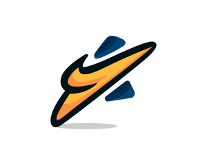 abstract human jump with star form logo design template