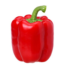 red sweet bell pepper isolated, transparent PNG, PNG format